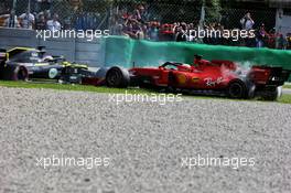 Sebastian Vettel (GER) Ferrari SF90 returns to the circuit after spinning during the race. 08.09.2019. Formula 1 World Championship, Rd 14, Italian Grand Prix, Monza, Italy, Race Day.