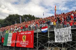 Fans in the grandstand. 08.09.2019. Formula 1 World Championship, Rd 14, Italian Grand Prix, Monza, Italy, Race Day.