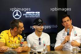 Cyril Abiteboul (FRA), Renault Sport F1 Managing Director, Esteban Ocon (FRA), Mercedes AMG F1 and Toto Wolff (GER), Mercedes AMG F1 Shareholder and Executive Directo 07.09.2019. Formula 1 World Championship, Rd 14, Italian Grand Prix, Monza, Italy, Qualifying Day.