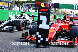 Charles Leclerc (MON) Ferrari SF90 in pole position in qualifying parc ferme. 07.09.2019. Formula 1 World Championship, Rd 14, Italian Grand Prix, Monza, Italy, Qualifying Day.