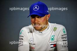 Valtteri Bottas (FIN) Mercedes AMG F1 in the post qualifying FIA Press Conference. 07.09.2019. Formula 1 World Championship, Rd 14, Italian Grand Prix, Monza, Italy, Qualifying Day.