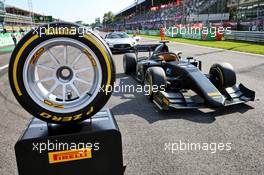 2020 Pirelli F1 18 inch tyres on an F2 car. 07.09.2019. Formula 1 World Championship, Rd 14, Italian Grand Prix, Monza, Italy, Qualifying Day.