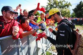 Daniel Ricciardo (AUS) Renault F1 Team signs autographs for the fans. 08.09.2019. Formula 1 World Championship, Rd 14, Italian Grand Prix, Monza, Italy, Race Day.