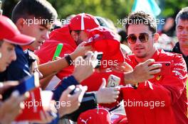 Charles Leclerc (MON) Ferrari signs autographs for the fans. 08.09.2019. Formula 1 World Championship, Rd 14, Italian Grand Prix, Monza, Italy, Race Day.