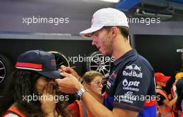 Pierre Gasly (FRA) Scuderia Toro Rosso with grid kids on the drivers parade. 08.09.2019. Formula 1 World Championship, Rd 14, Italian Grand Prix, Monza, Italy, Race Day.