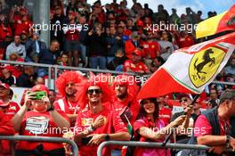 Circuit atmosphere - Ferrari fans in the grandstand. 08.09.2019. Formula 1 World Championship, Rd 14, Italian Grand Prix, Monza, Italy, Race Day.