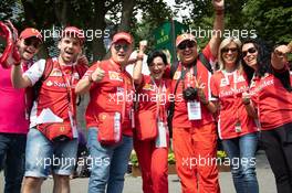 Circuit atmosphere - Ferrari fans. 05.09.2019. Formula 1 World Championship, Rd 14, Italian Grand Prix, Monza, Italy, Preparation Day.