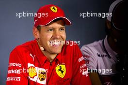 Sebastian Vettel (GER) Ferrari in the FIA Press Conference. 05.09.2019. Formula 1 World Championship, Rd 14, Italian Grand Prix, Monza, Italy, Preparation Day.