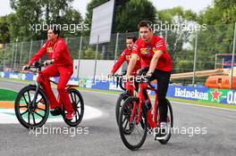 Charles Leclerc (MON) Ferrari rides the circuit with the team. 05.09.2019. Formula 1 World Championship, Rd 14, Italian Grand Prix, Monza, Italy, Preparation Day.