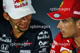 (L to R): Pierre Gasly (FRA) Scuderia Toro Rosso and Charles Leclerc (MON) Ferrari in the FIA Press Conference. 05.09.2019. Formula 1 World Championship, Rd 14, Italian Grand Prix, Monza, Italy, Preparation Day.