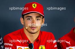 Charles Leclerc (MON) Ferrari in the FIA Press Conference. 05.09.2019. Formula 1 World Championship, Rd 14, Italian Grand Prix, Monza, Italy, Preparation Day.
