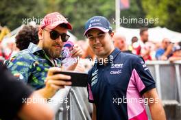 Sergio Perez (MEX) Racing Point F1 Team with fans. 05.09.2019. Formula 1 World Championship, Rd 14, Italian Grand Prix, Monza, Italy, Preparation Day.
