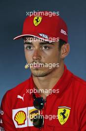 Charles Leclerc (MON) Ferrari in the FIA Press Conference. 05.09.2019. Formula 1 World Championship, Rd 14, Italian Grand Prix, Monza, Italy, Preparation Day.