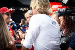 Sebastian Vettel (GER) Ferrari with the media. 05.09.2019. Formula 1 World Championship, Rd 14, Italian Grand Prix, Monza, Italy, Preparation Day.
