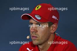 Sebastian Vettel (GER) Ferrari in the FIA Press Conference. 05.09.2019. Formula 1 World Championship, Rd 14, Italian Grand Prix, Monza, Italy, Preparation Day.