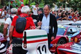 Gerhard Berger (AUT) at a street celebration for 90 years of the Italian GP and Ferrari. 04.09.2019. Formula 1 World Championship, Rd 14, Italian Grand Prix, Monza, Italy, Preparation Day.