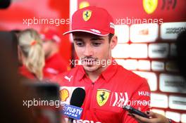 Charles Leclerc (MON) Ferrari with the media. 11.10.2019. Formula 1 World Championship, Rd 17, Japanese Grand Prix, Suzuka, Japan, Practice Day.