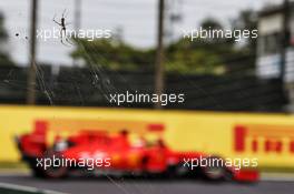 Sebastian Vettel (GER) Ferrari SF90 passing a spider. 11.10.2019. Formula 1 World Championship, Rd 17, Japanese Grand Prix, Suzuka, Japan, Practice Day.