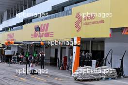 McLaren as the circuit prepares for the arrival of Typhoon Hagibis. 11.10.2019. Formula 1 World Championship, Rd 17, Japanese Grand Prix, Suzuka, Japan, Practice Day.