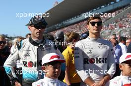 Robert Kubica (POL) Williams Racing FW42 and George Russell (GBR) Williams Racing FW42. 13.10.2019. Formula 1 World Championship, Rd 17, Japanese Grand Prix, Suzuka, Japan, Race Day.
