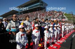 The drivers during the national anthem. 13.10.2019. Formula 1 World Championship, Rd 17, Japanese Grand Prix, Suzuka, Japan, Race Day.