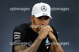 Lewis Hamilton (GBR) Mercedes AMG F1 in the post race FIA Press Conference. 13.10.2019. Formula 1 World Championship, Rd 17, Japanese Grand Prix, Suzuka, Japan, Sunday.