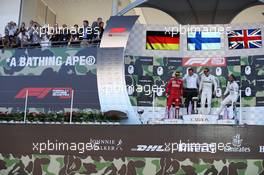 1st place Valtteri Bottas (FIN) Mercedes AMG F1 W10, 2nd place Sebastian Vettel (GER) Ferrari SF90 and 3rd place Lewis Hamilton (GBR) Mercedes AMG F1 W10. 13.10.2019. Formula 1 World Championship, Rd 17, Japanese Grand Prix, Suzuka, Japan, Race Day.