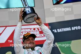 Race winner Valtteri Bottas (FIN) Mercedes AMG F1 celebrates on the podium. 13.10.2019. Formula 1 World Championship, Rd 17, Japanese Grand Prix, Suzuka, Japan, Sunday.