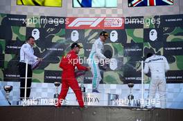 1st place Valtteri Bottas (FIN) Mercedes AMG F1 W10, 2nd place Sebastian Vettel (GER) Ferrari SF90 and 3rd place Lewis Hamilton (GBR) Mercedes AMG F1 W10. 13.10.2019. Formula 1 World Championship, Rd 17, Japanese Grand Prix, Suzuka, Japan, Race Day.