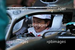 A grid kid gets to sit in the Mercedes AMG F1 W10. 13.10.2019. Formula 1 World Championship, Rd 17, Japanese Grand Prix, Suzuka, Japan, Sunday.