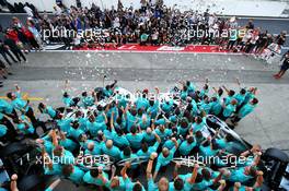 Mercedes AMG F1 celebrate a 1-3 finish and winning the Constructors Championship. 13.10.2019. Formula 1 World Championship, Rd 17, Japanese Grand Prix, Suzuka, Japan, Sunday.