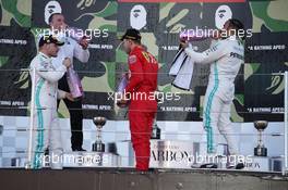 1st place Valtteri Bottas (FIN) Mercedes AMG F1 W10, 2nd place Sebastian Vettel (GER) Ferrari SF90 and 3rd place Lewis Hamilton (GBR) Mercedes AMG F1 W10. 13.10.2019. Formula 1 World Championship, Rd 17, Japanese Grand Prix, Suzuka, Japan, Race Day.
