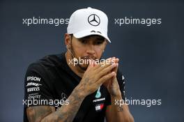 Lewis Hamilton (GBR) Mercedes AMG F1 in the post race FIA Press Conference. 13.10.2019. Formula 1 World Championship, Rd 17, Japanese Grand Prix, Suzuka, Japan, Sunday.