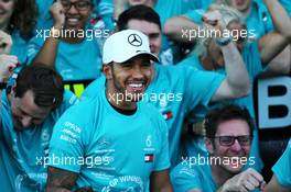 Lewis Hamilton (GBR) Mercedes AMG F1 celebrates a 1-3 finish and winning the Constructors Championship with the team.  13.10.2019. Formula 1 World Championship, Rd 17, Japanese Grand Prix, Suzuka, Japan, Sunday.