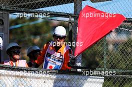 Red flag waved by a marshal. 13.10.2019. Formula 1 World Championship, Rd 17, Japanese Grand Prix, Suzuka, Japan, Sunday.