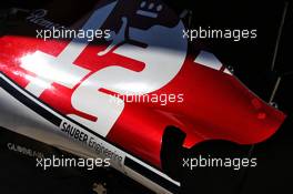 Alfa Romeo Racing C38 engine cover. 13.10.2019. Formula 1 World Championship, Rd 17, Japanese Grand Prix, Suzuka, Japan, Sunday.