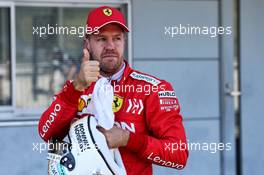 Sebastian Vettel (GER) Ferrari celebrates his pole position in qualifying parc ferme. 13.10.2019. Formula 1 World Championship, Rd 17, Japanese Grand Prix, Suzuka, Japan, Sunday.