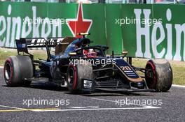 Kevin Magnussen (DEN) Haas VF-19 crashed during qualifying. 13.10.2019. Formula 1 World Championship, Rd 17, Japanese Grand Prix, Suzuka, Japan, Sunday.