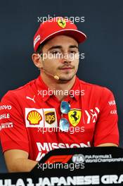 Charles Leclerc (MON) Ferrari in the FIA Press Conference. 10.10.2019. Formula 1 World Championship, Rd 17, Japanese Grand Prix, Suzuka, Japan, Preparation Day.