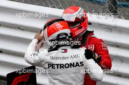 Lewis Hamilton (GBR) Mercedes AMG F1 W10 and Sebastian Vettel (GER) Ferrari SF90. 26.05.2019. Formula 1 World Championship, Rd 6, Monaco Grand Prix, Monte Carlo, Monaco, Race Day.