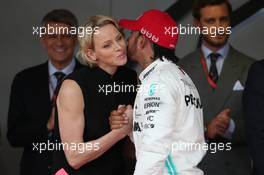 Princess Charlene of Monaco with Lewis Hamilton (GBR) Mercedes AMG F1 W10. 26.05.2019. Formula 1 World Championship, Rd 6, Monaco Grand Prix, Monte Carlo, Monaco, Race Day.