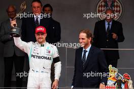 Valtteri Bottas (FIN) Mercedes AMG F1 celebrates his third position on the podium. 26.05.2019. Formula 1 World Championship, Rd 6, Monaco Grand Prix, Monte Carlo, Monaco, Race Day.