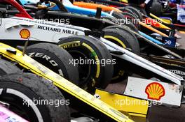 Renault F1 Team RS19 of Nico Hulkenberg (GER) Renault F1 Team with other cars in parc ferme. 26.05.2019. Formula 1 World Championship, Rd 6, Monaco Grand Prix, Monte Carlo, Monaco, Race Day.
