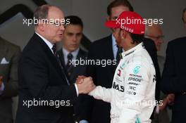 HSH Prince Albert of Monaco (MON)  and 1st place Lewis Hamilton (GBR) Mercedes AMG F1 W10.. 26.05.2019. Formula 1 World Championship, Rd 6, Monaco Grand Prix, Monte Carlo, Monaco, Race Day.