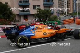 Lando Norris (GBR) McLaren MCL34 and Charles Leclerc (MON) Ferrari SF90. 26.05.2019. Formula 1 World Championship, Rd 6, Monaco Grand Prix, Monte Carlo, Monaco, Race Day.