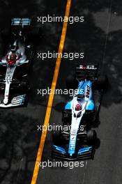 Lewis Hamilton (GBR) Mercedes AMG F1 W10 and George Russell (GBR) Williams Racing FW42. 25.05.2019. Formula 1 World Championship, Rd 6, Monaco Grand Prix, Monte Carlo, Monaco, Qualifying Day.