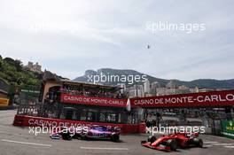 Lance Stroll (CDN) Racing Point F1 Team RP19 and Charles Leclerc (MON) Ferrari SF90. 25.05.2019. Formula 1 World Championship, Rd 6, Monaco Grand Prix, Monte Carlo, Monaco, Qualifying Day.