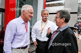 (L to R): Greg Maffei (USA) Liberty Media Corporation President and Chief Executive Officer with Chase Carey (USA) Formula One Group Chairman and Louis Camilleri (ITA) Ferrari Chief Executive Officer. 26.05.2019. Formula 1 World Championship, Rd 6, Monaco Grand Prix, Monte Carlo, Monaco, Race Day.