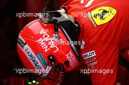 Sebastian Vettel (GER) Ferrari with helmet paying tribute to Niki Lauda. 23.05.2019. Formula 1 World Championship, Rd 6, Monaco Grand Prix, Monte Carlo, Monaco, Practice Day.