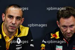 (L to R): Cyril Abiteboul (FRA) Renault Sport F1 Managing Director and Christian Horner (GBR) Red Bull Racing Team Principal in the FIA Press Conference. 23.05.2019. Formula 1 World Championship, Rd 6, Monaco Grand Prix, Monte Carlo, Monaco, Practice Day.
